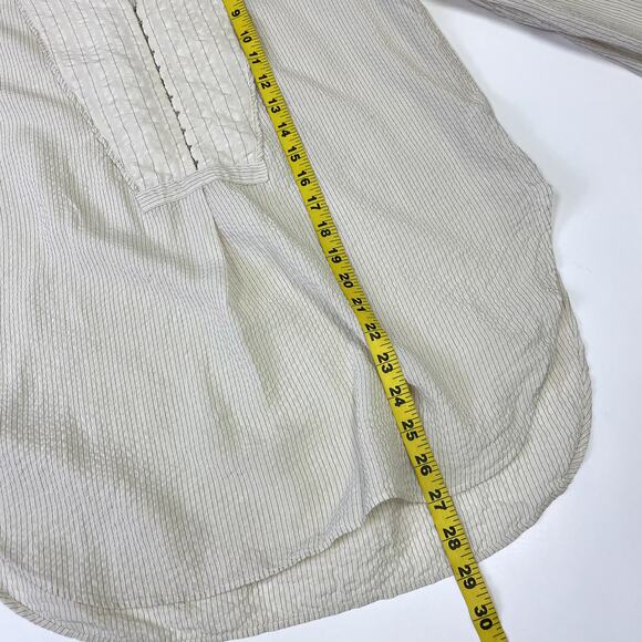 Rag & Bone Alfie Silk Shirt in Beige Stripe S - Picture 15 of 16